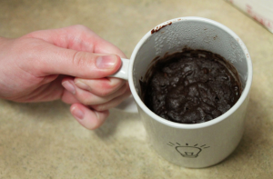 Chocolate cake in a mug